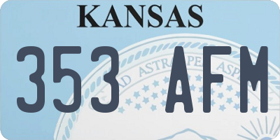 KS license plate 353AFM