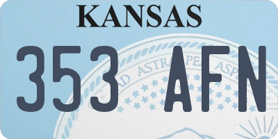 KS license plate 353AFN