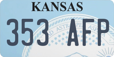 KS license plate 353AFP