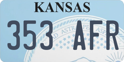 KS license plate 353AFR