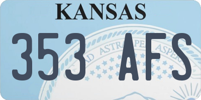 KS license plate 353AFS