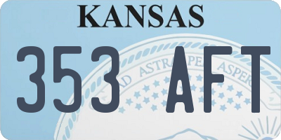 KS license plate 353AFT