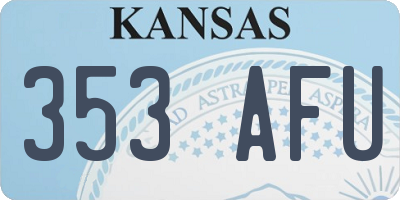 KS license plate 353AFU