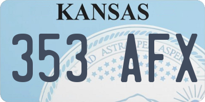 KS license plate 353AFX