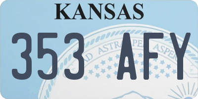 KS license plate 353AFY