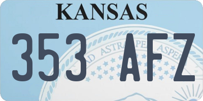 KS license plate 353AFZ