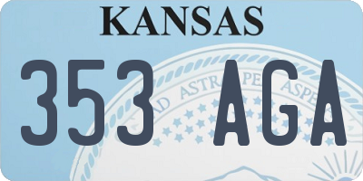 KS license plate 353AGA