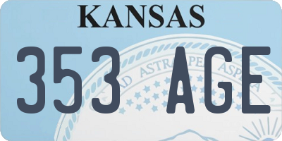 KS license plate 353AGE