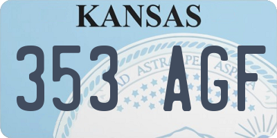 KS license plate 353AGF