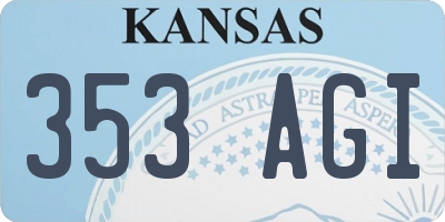 KS license plate 353AGI