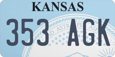 KS license plate 353AGK