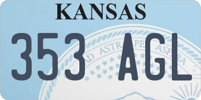 KS license plate 353AGL