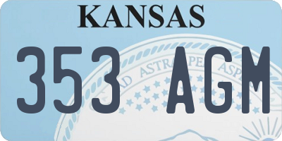 KS license plate 353AGM