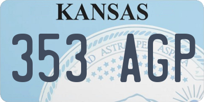 KS license plate 353AGP
