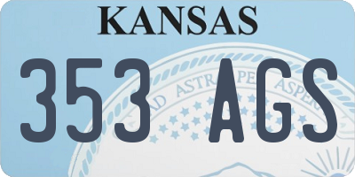 KS license plate 353AGS
