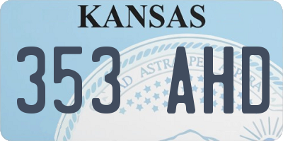 KS license plate 353AHD