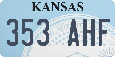 KS license plate 353AHF