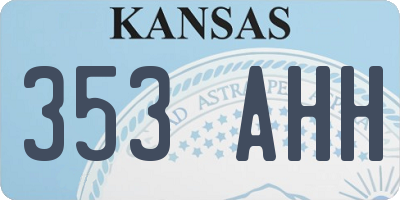 KS license plate 353AHH