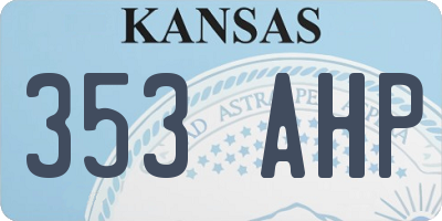 KS license plate 353AHP