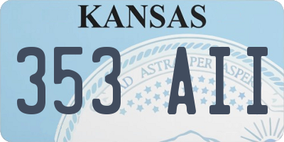 KS license plate 353AII