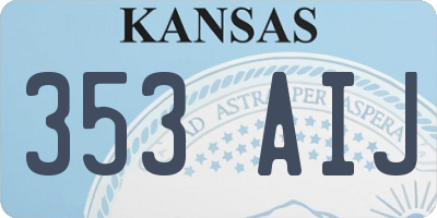 KS license plate 353AIJ