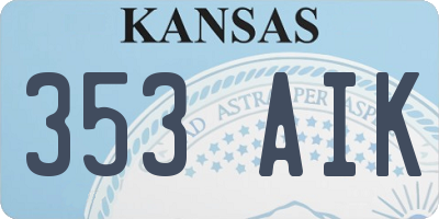 KS license plate 353AIK