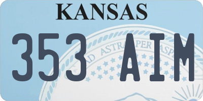 KS license plate 353AIM