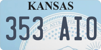 KS license plate 353AIO