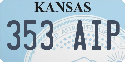 KS license plate 353AIP