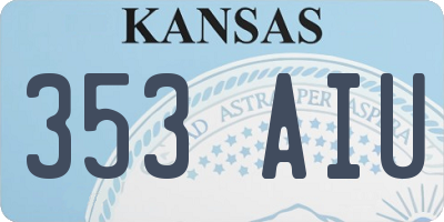 KS license plate 353AIU