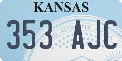 KS license plate 353AJC