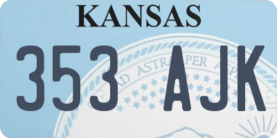 KS license plate 353AJK