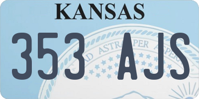 KS license plate 353AJS
