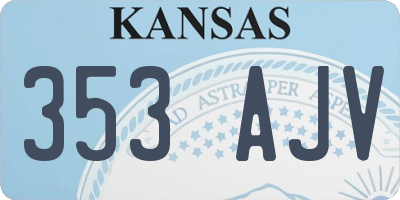 KS license plate 353AJV