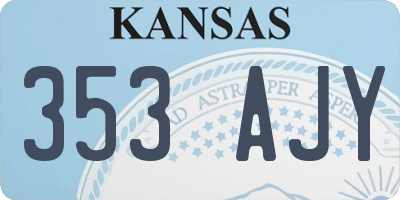 KS license plate 353AJY