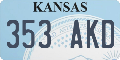 KS license plate 353AKD