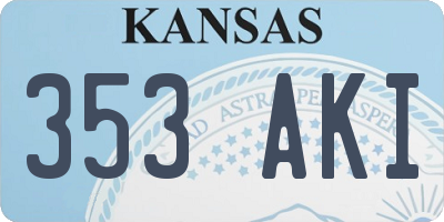 KS license plate 353AKI