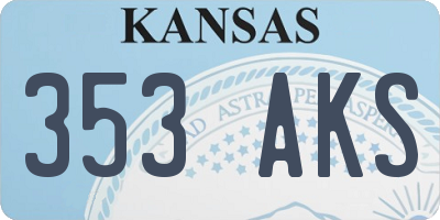 KS license plate 353AKS