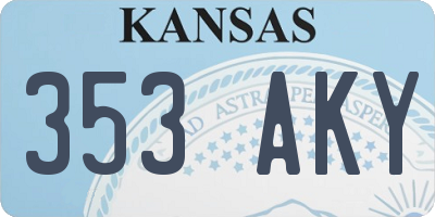 KS license plate 353AKY
