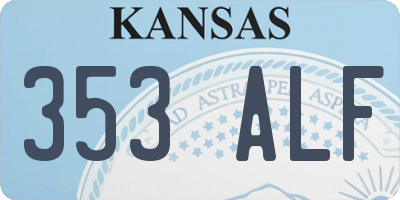 KS license plate 353ALF