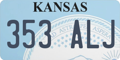 KS license plate 353ALJ