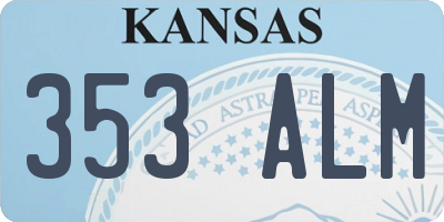 KS license plate 353ALM