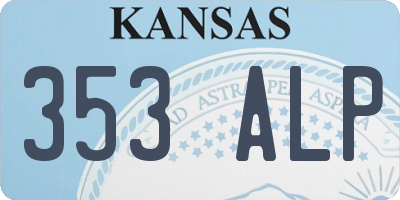 KS license plate 353ALP
