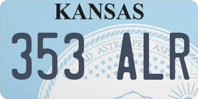 KS license plate 353ALR