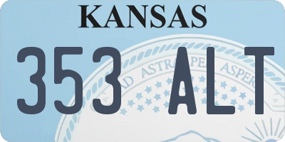KS license plate 353ALT