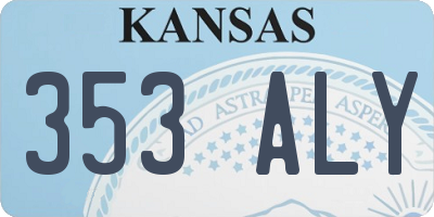 KS license plate 353ALY