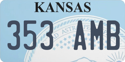 KS license plate 353AMB