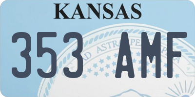 KS license plate 353AMF