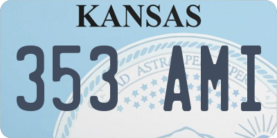 KS license plate 353AMI