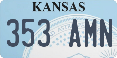 KS license plate 353AMN